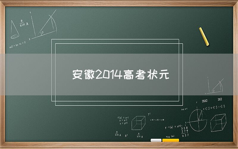 安徽2014高考状元