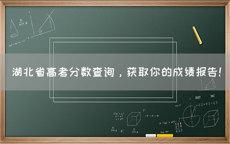 湖北省高考分数查询，获取你的成绩报告！(图1)