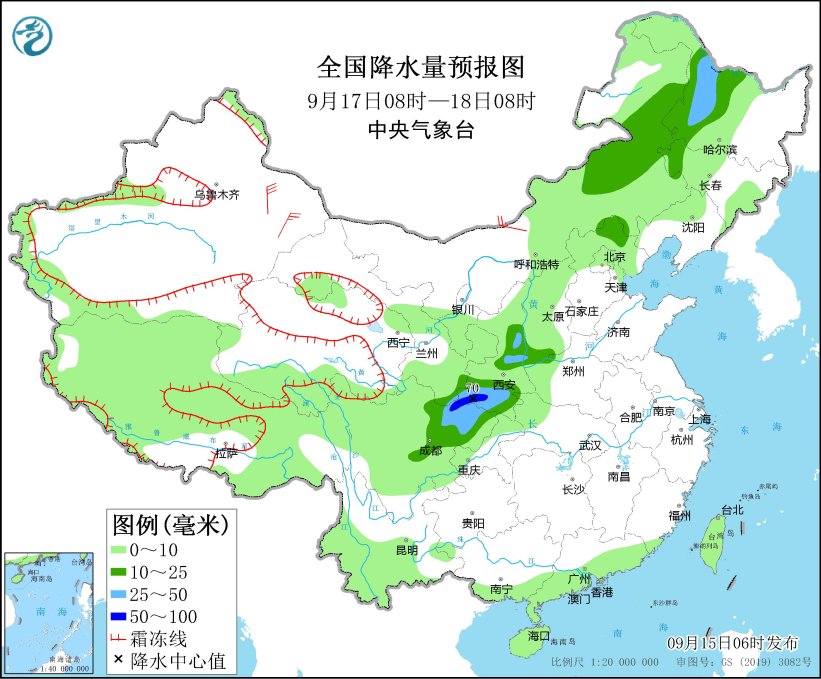 华南东部江南东部仍有较强降水  东北地区将有较明显降水(图4)