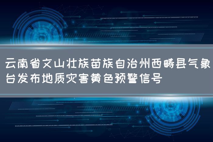 云南省文山壮族苗族自治州西畴县气象台发布地质灾害黄色预警信号