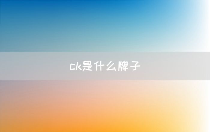 ck是什么牌子(图1)