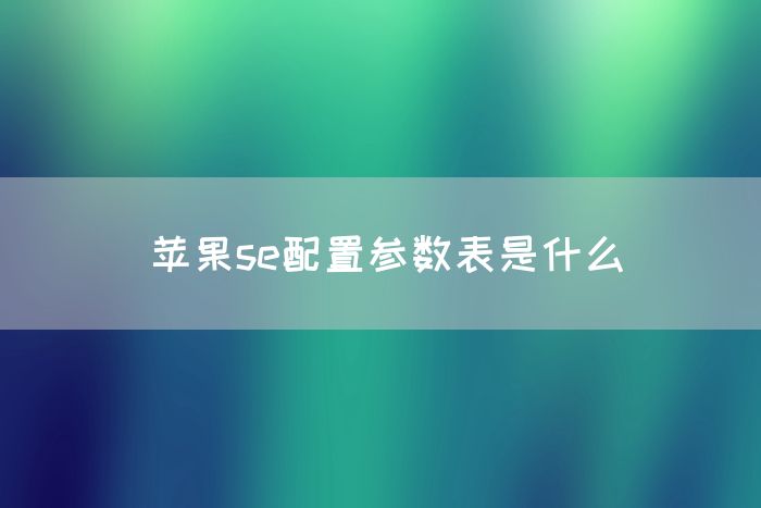 苹果se配置参数表是什么