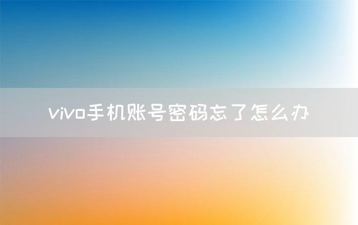 vivo手机账号密码忘了怎么办(图1)