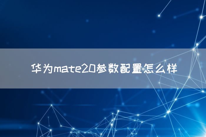 华为mate20参数配置怎么样(图1)