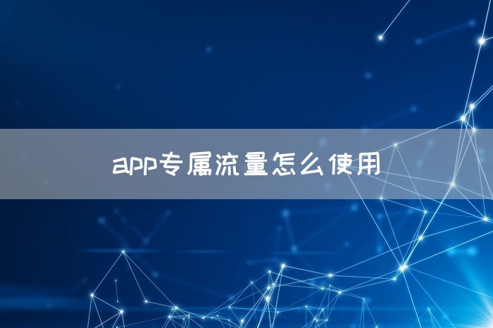 app专属流量怎么使用(图1)