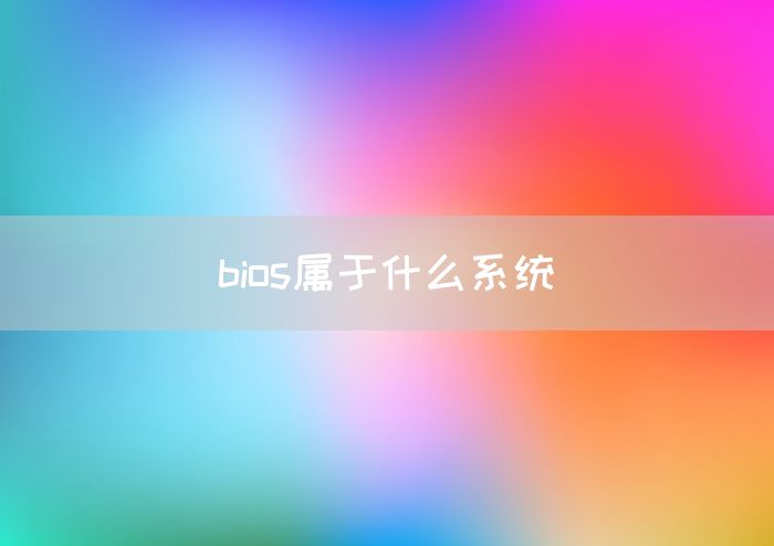 bios属于什么系统