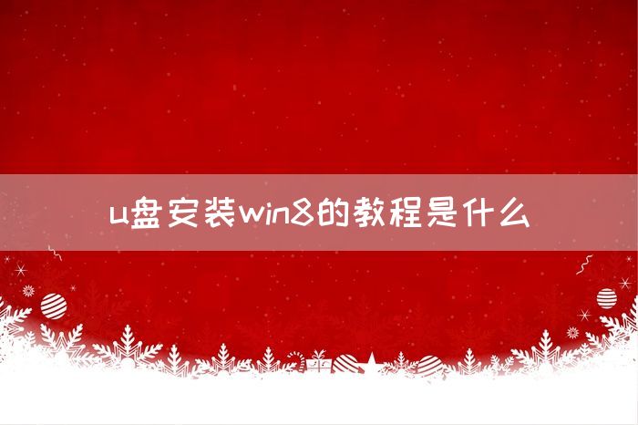 u盘安装win8的教程是什么(图1)