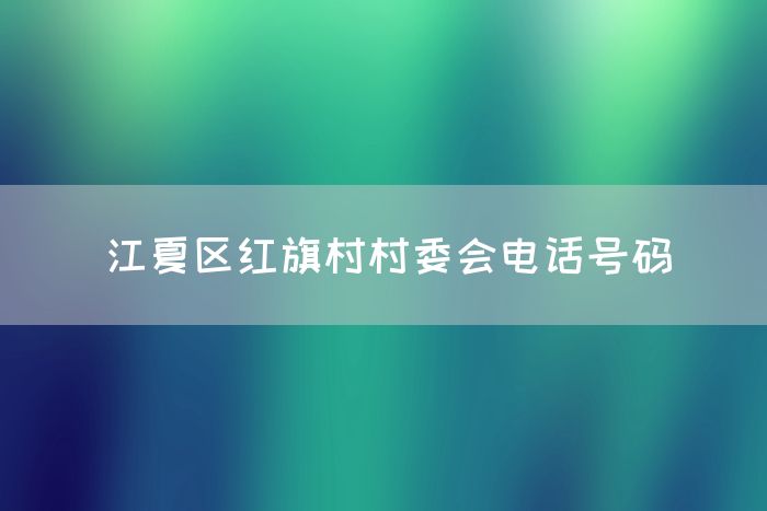 江夏区红旗村村委会电话号码