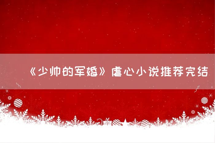 《少帅的军婚》虐心小说推荐完结