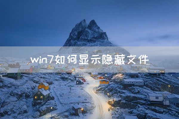 win7如何显示隐藏文件(图1)