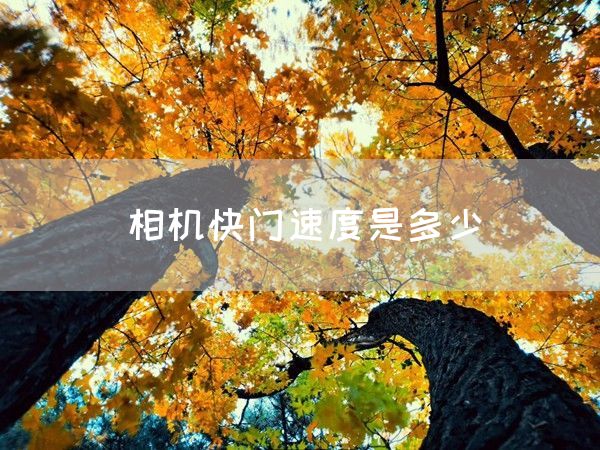 相机快门速度是多少(图1)