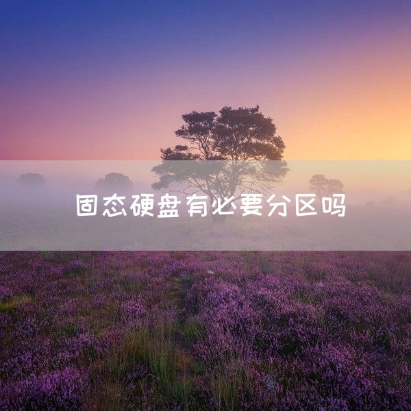 固态硬盘有必要分区吗(图1)