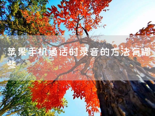 苹果手机通话时录音的方法有哪些(图1)