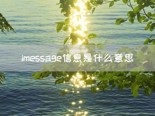 imessage信息是什么意思(图1)