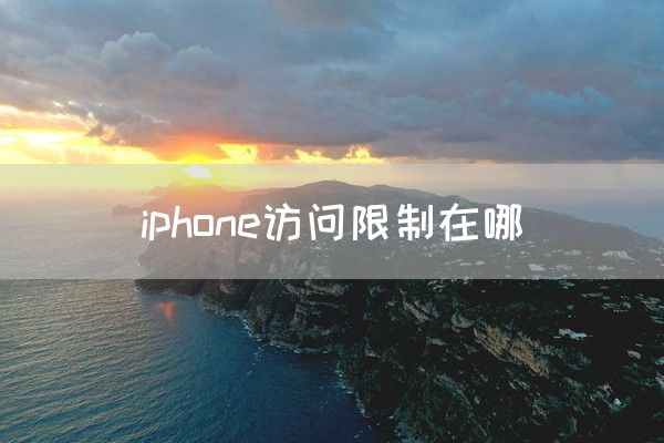 iphone访问限制在哪(图1)