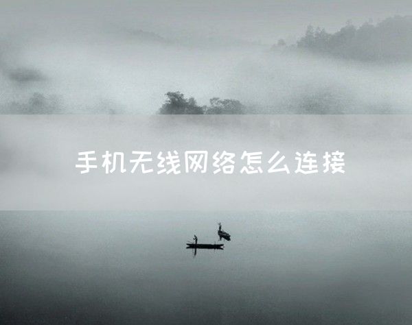 手机无线网络怎么连接