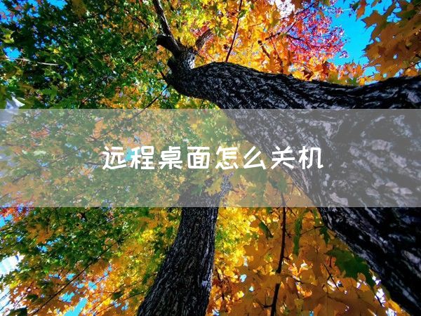 远程桌面怎么关机(图1)