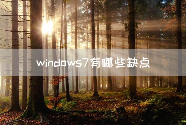 windows7有哪些缺点(图1)