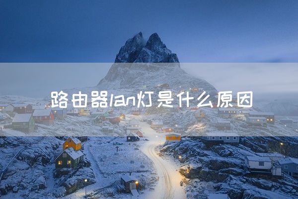 路由器lan灯是什么原因(图1)