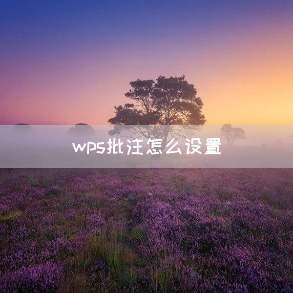 wps批注怎么设置(图1)