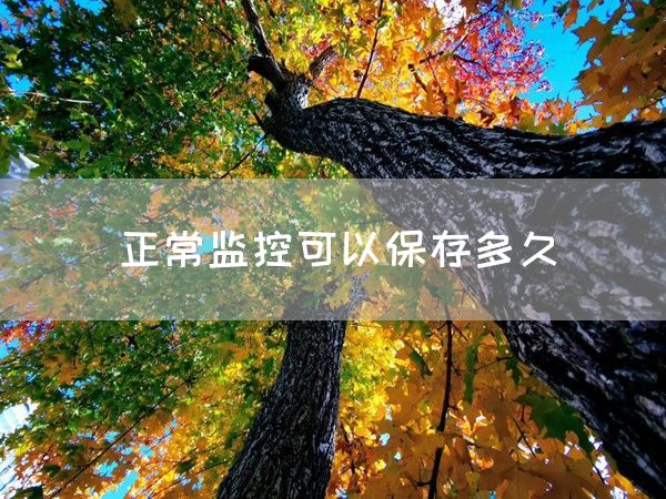 正常监控可以保存多久(图1)