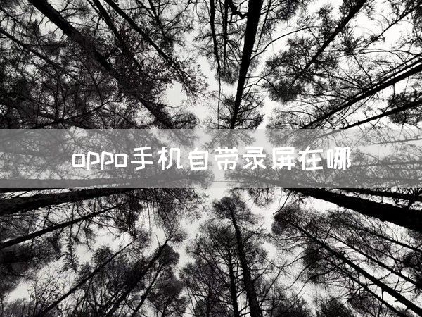 oppo手机自带录屏在哪(图1)