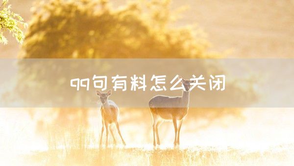 qq句有料怎么关闭(图1)