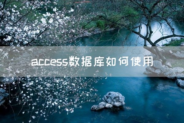 access数据库如何使用(图1)