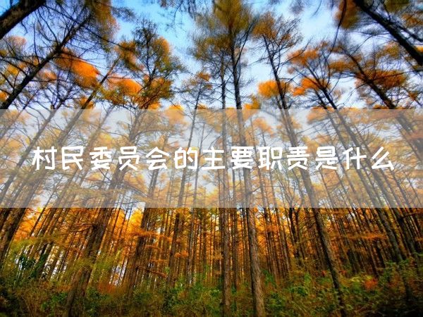 村民委员会的主要职责是什么(图1)