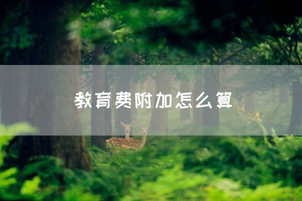 教育费附加怎么算(图1)