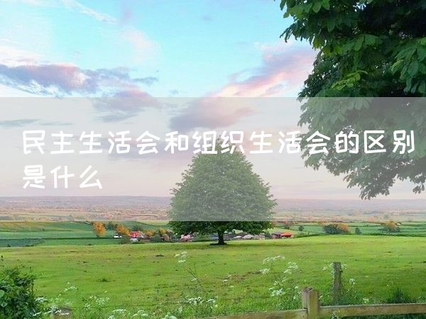 民主生活会和组织生活会的区别是什么(图1)