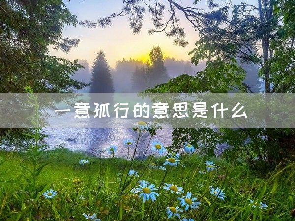 一意孤行的意思是什么(图1)