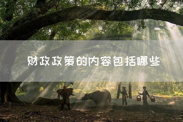 财政政策的内容包括哪些(图1)