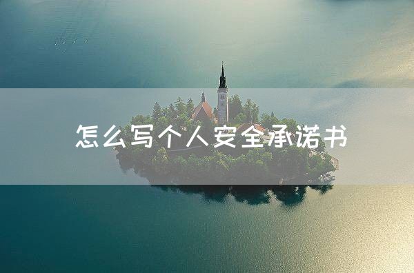 怎么写个人安全承诺书(图1)