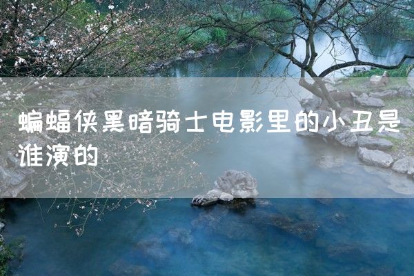 蝙蝠侠黑暗骑士电影里的小丑是谁演的(图1)