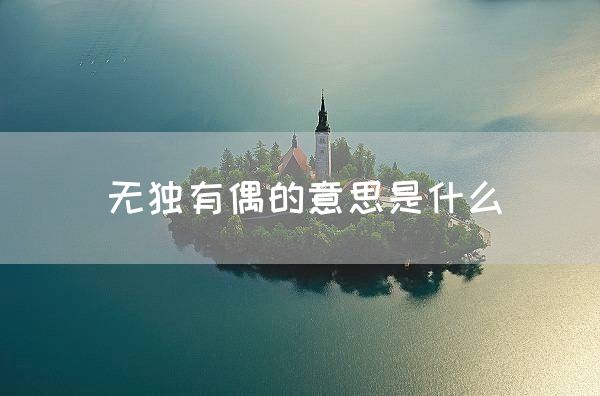 无独有偶的意思是什么(图1)