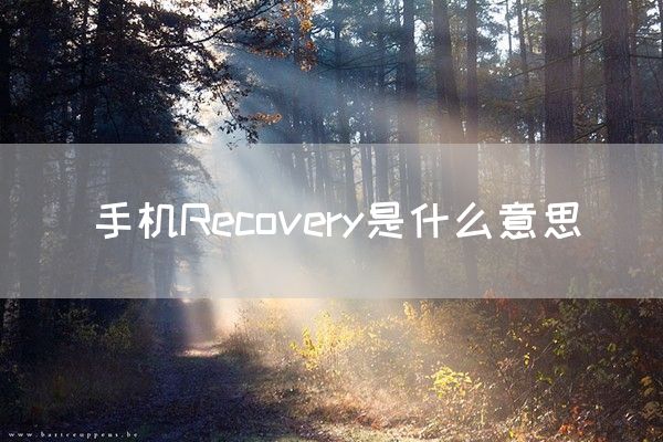 手机Recovery是什么意思(图1)