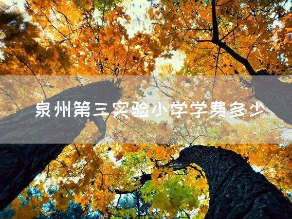 泉州第三实验小学学费多少(图1)