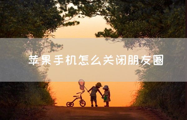 苹果手机怎么关闭朋友圈(图1)